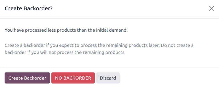 Create a back order.