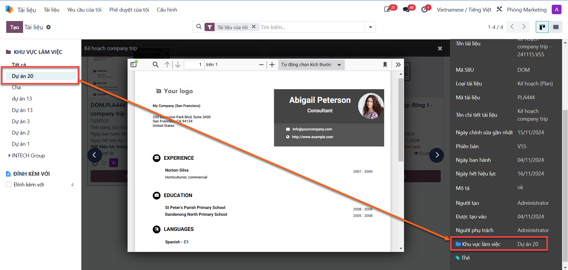 Selecting appropriate workspace to dynamically synchronize metadata tags