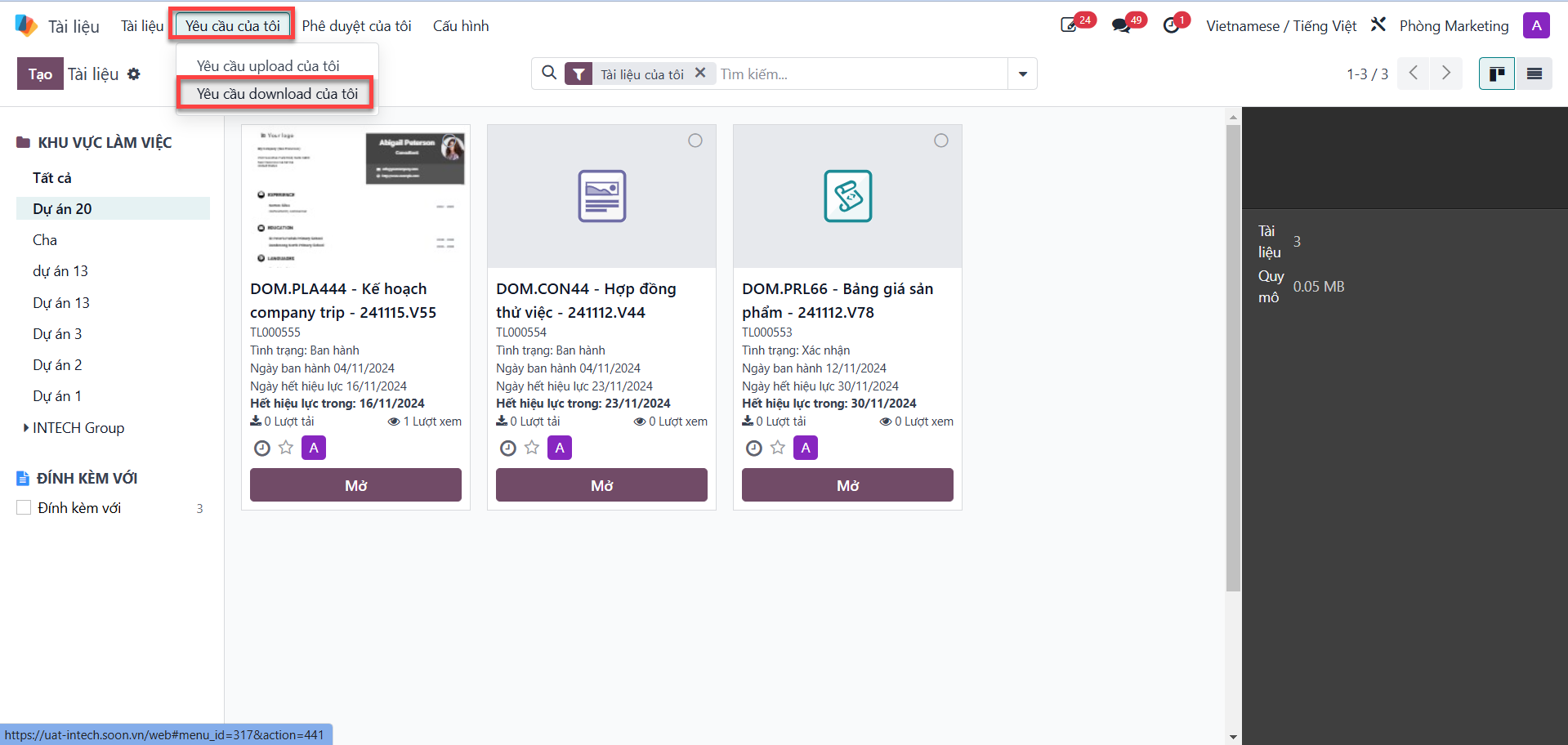 Accessing my requests tab for download requisitions
