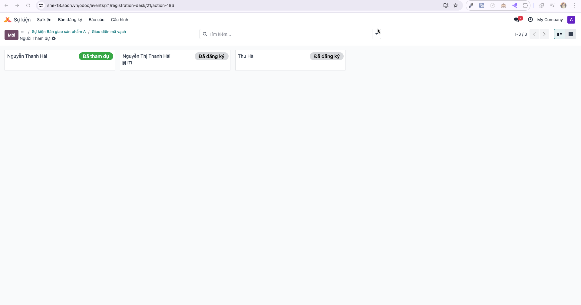 Selecting attendee from roster list