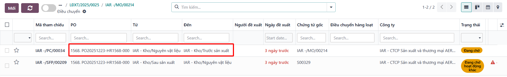 Confirming material issue transfer and backorder generation