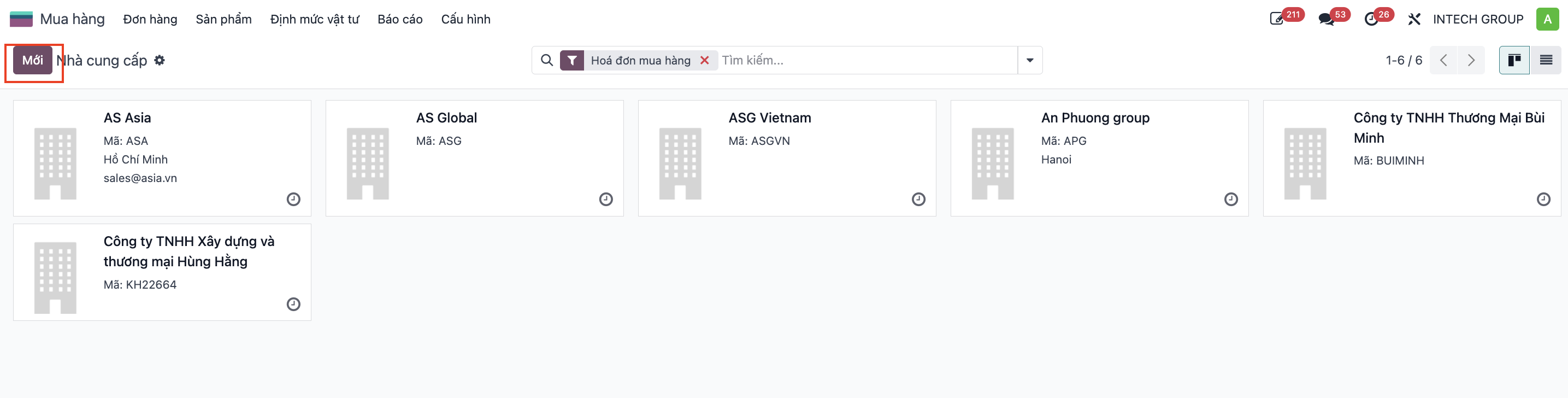 Creating a new vendor profile