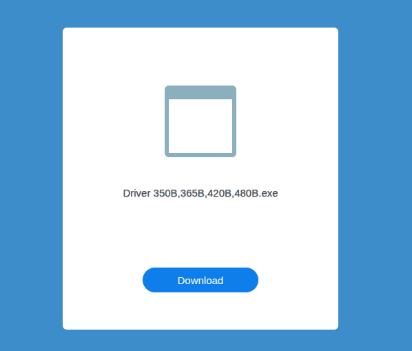 Internal server download page for printer driver