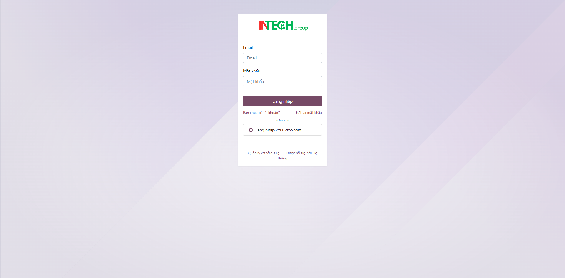 Địa chỉ cổng thông tin Intech ERP trên trình duyệt