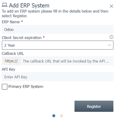 Điền biểu mẫu để đăng ký hệ thống ERP trên cổng thông tin ETA.