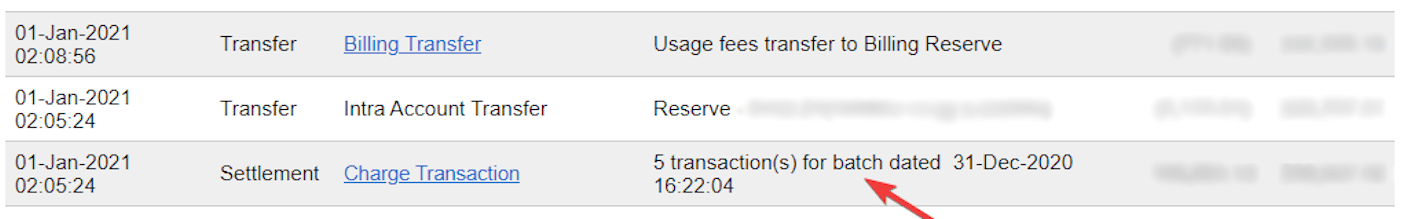 Lô thanh toán của sao kê Authorize.Net