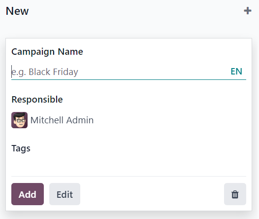 Hình ảnh cửa sổ bật lên kanban của chiến dịch trong Odoo Email Marketing.