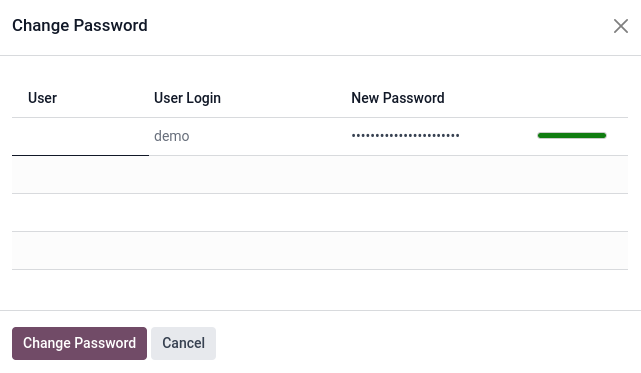 Thay đổi mật khẩu của người dùng trên Odoo.