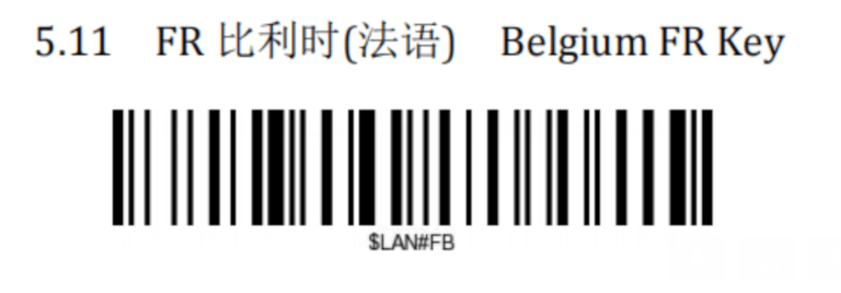 Mã vạch phím Belgian FR.
