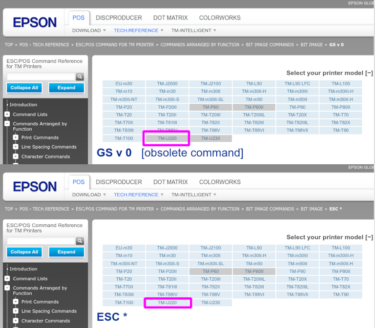 Đánh giá tính tương thích của Epson từ trang web Epson.