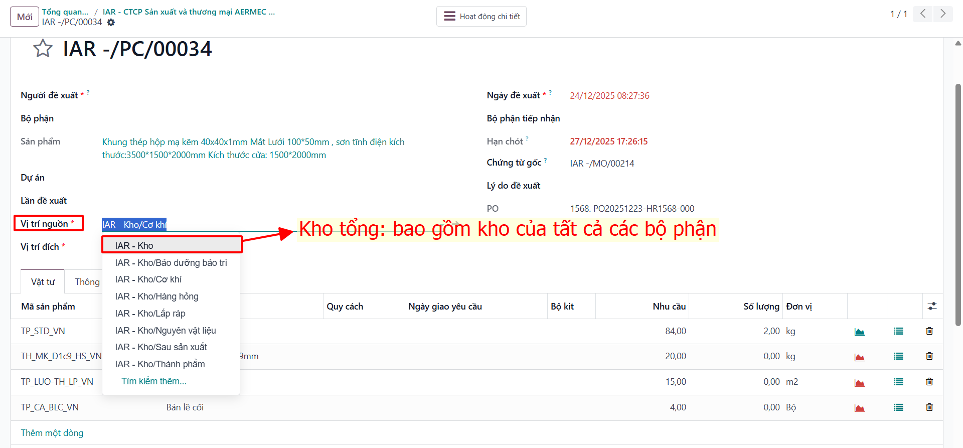 Hoàn tất cấp phát đủ 100% nguyên vật liệu cho sản xuất