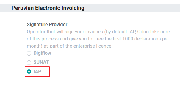 Tùy chọn IAP làm nhà cung cấp chữ ký.