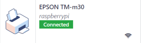 Máy in như nó xuất hiện trong danh sách thiết bị của ứng dụng IoT.