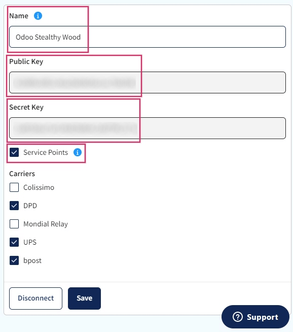 Cấu hình tích hợp Sendcloud và nhận thông tin xác thực.