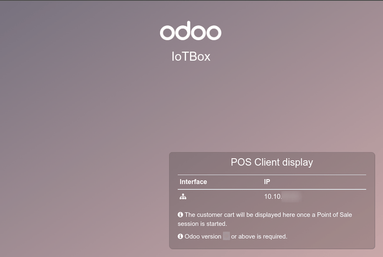 Màn hình "POS Client Display" mặc định xuất hiện khi màn hình hiển thị được kết nối thành công với hộp IoT.