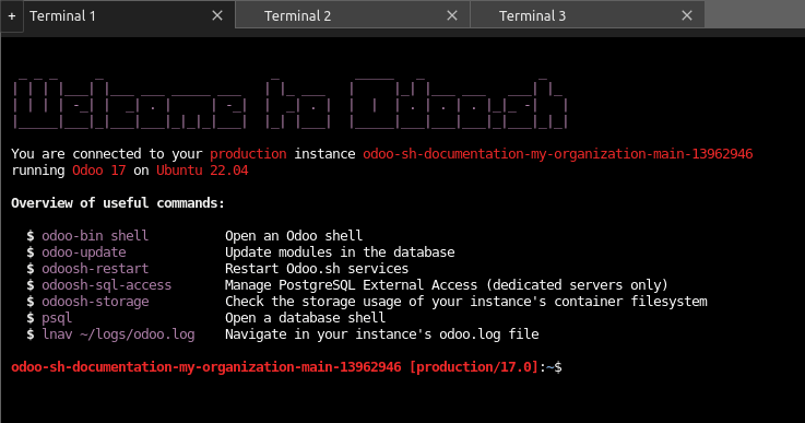 Tab shell của các nhánh