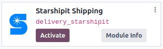 Mô-đun Starshipit Shipping trong mô-đun Ứng dụng Odoo.