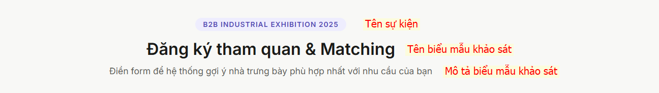 Giao diện màn hình bắt đầu khảo sát