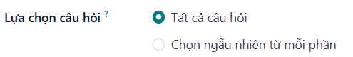 Cấu hình lựa chọn câu hỏi