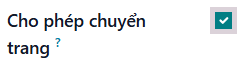 Cấu hình Cho phép chuyển trang