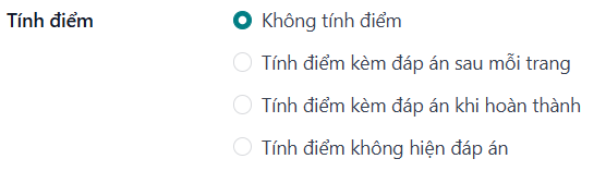 Các tùy chọn tính điểm khảo sát