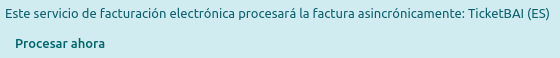 TicketBAI banner at the top of the invoice once sent.